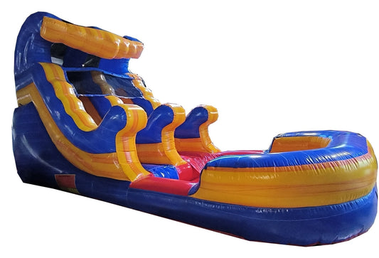 12ft Blue Tide Water Slide, commercial wet/dry inflatable water slide