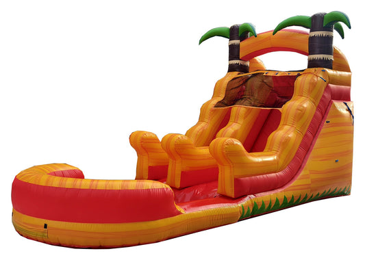 13ft Flame Tropical Water Slide with splash pool, Inflate-O commercial water slide