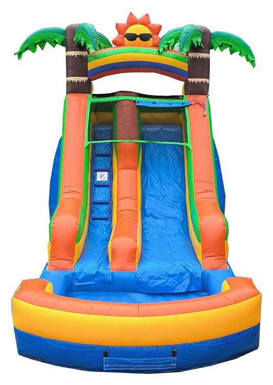 13ft Tropical Sun Water Slide with splash pool, Inflate-O commercial water slide