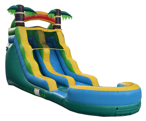 16ft Tropical Inflatable Water Slide, Wet/Dry, Commercial-Strength PVC