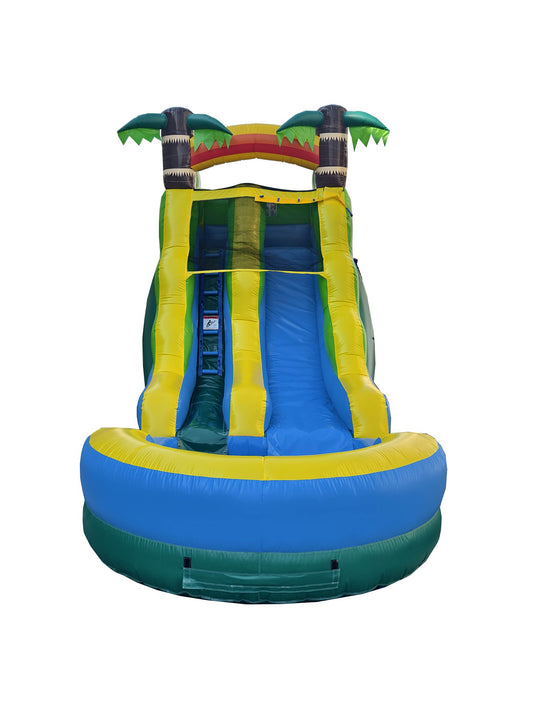 16ft Tropical Water Slide with splash pool — InflateO commercial water slide