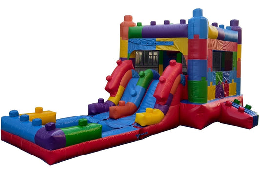 Block Party Combo, wet/dry bounce house and slide