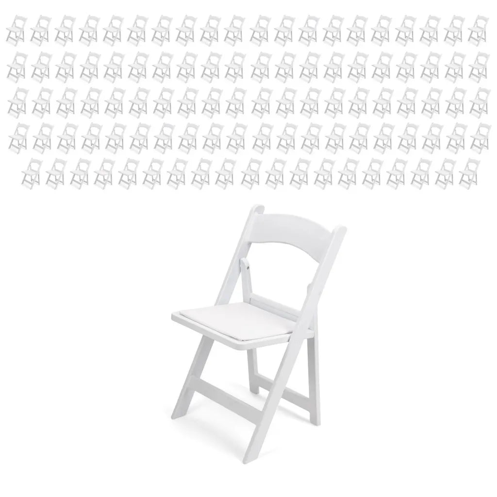 White Resin Folding Chair 100 Pack