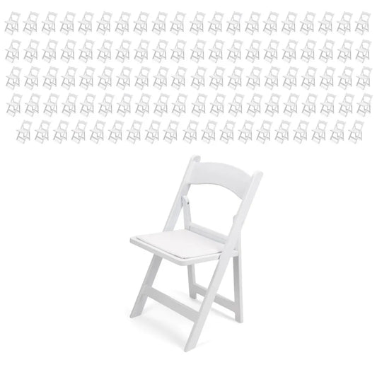 White Resin Folding Chair 100 Pack