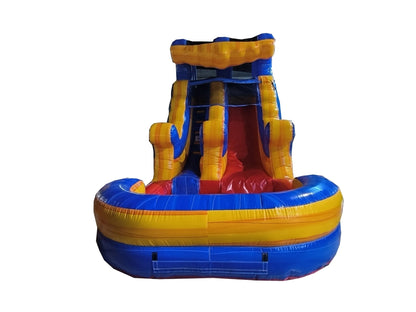 12ft Blue Tide Waterslide – Wet/Dry – Commercial - Strength PVC - InflateO