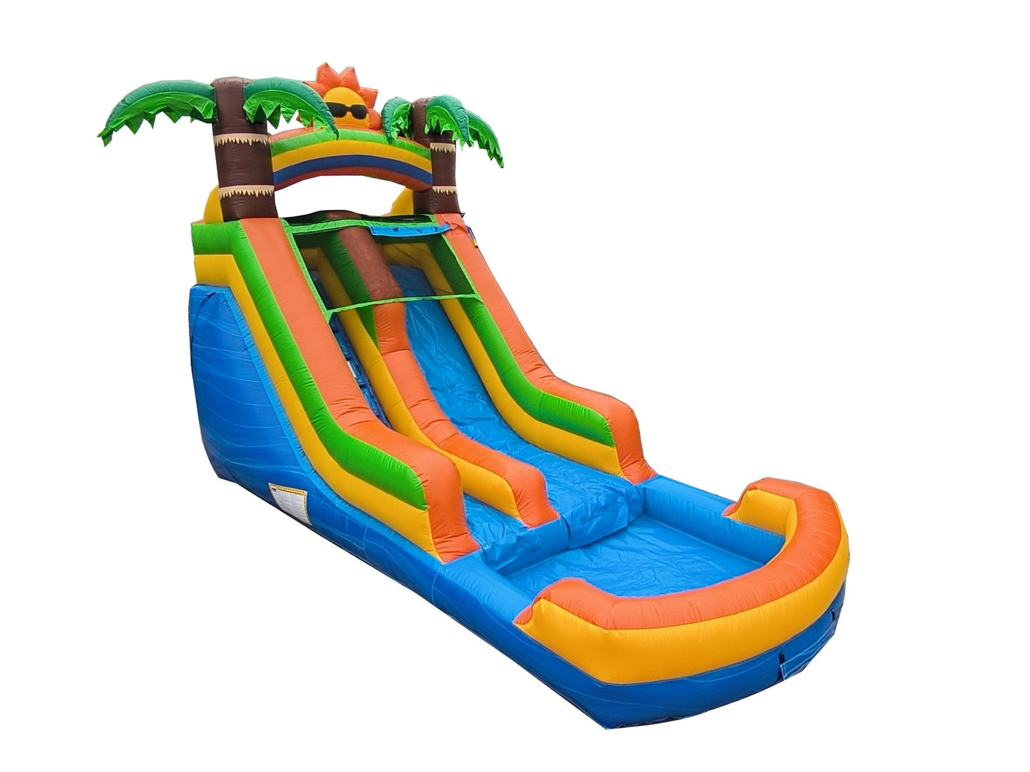 13ft Tropical Sun Waterslide – Wet/Dry – Commercial - Strength PVC - InflateO