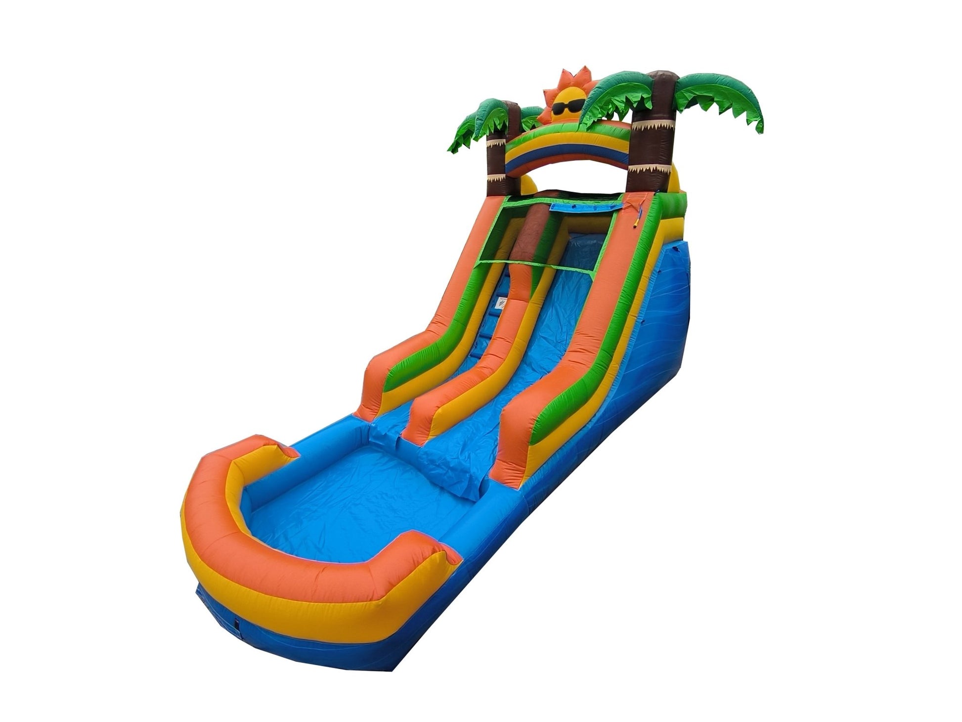 13ft Tropical Sun Waterslide – Wet/Dry – Commercial - Strength PVC - InflateO