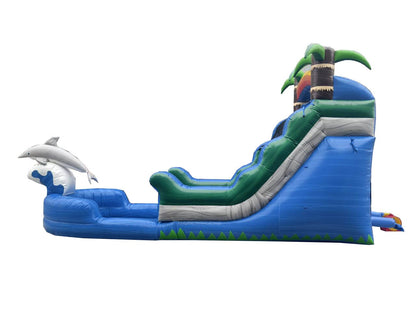 14ft Dolphin Splash Waterslide – Wet/Dry – Commercial - Strength PVC - InflateO