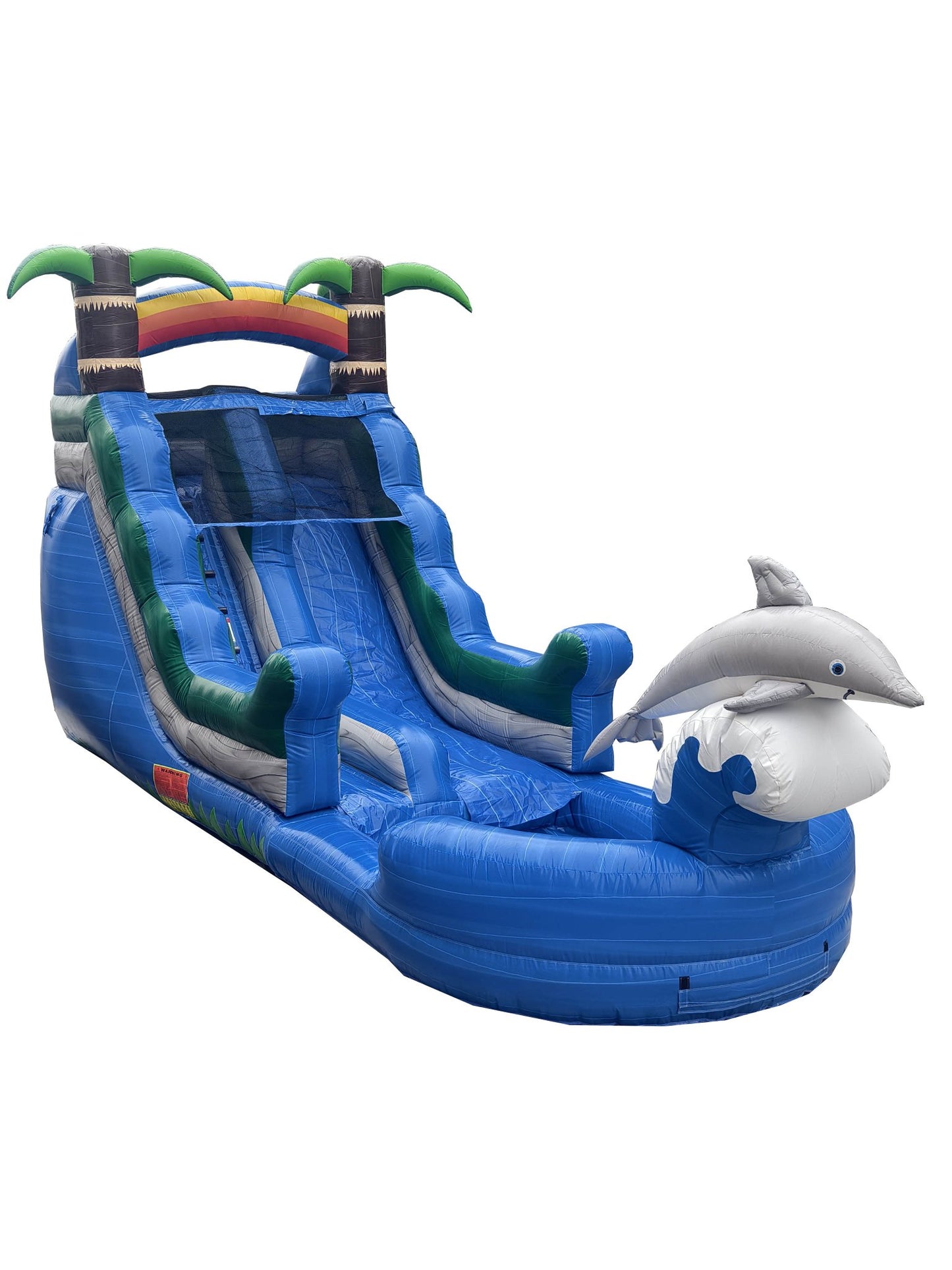 14ft Dolphin Splash Waterslide – Wet/Dry – Commercial - Strength PVC - InflateO