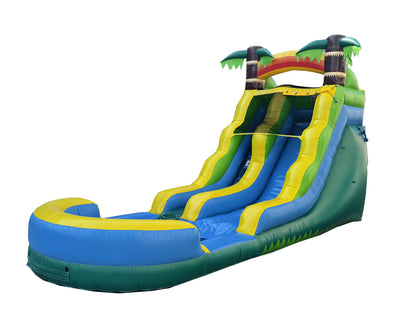 16ft Tropical Inflatable Water Slide – Wet/Dry – Commercial - Strength PVC - InflateO