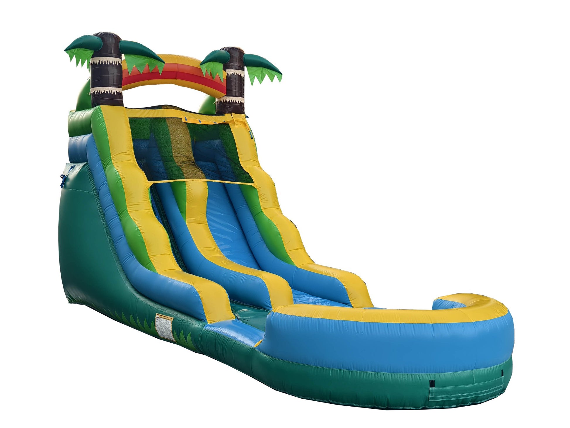 16ft Tropical Inflatable Water Slide – Wet/Dry – Commercial - Strength PVC - InflateO