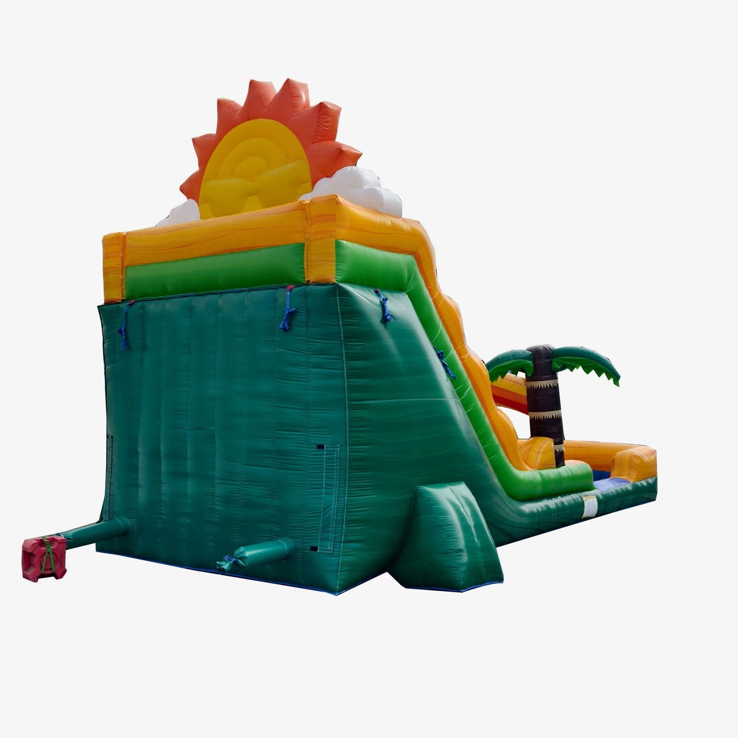 18ft Dual Tropical Sun Waterslide – Wet/Dry – Commercial - Strength PVC - InflateO