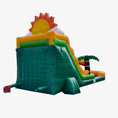 18ft Dual Tropical Sun Waterslide – Wet/Dry – Commercial - Strength PVC - InflateO