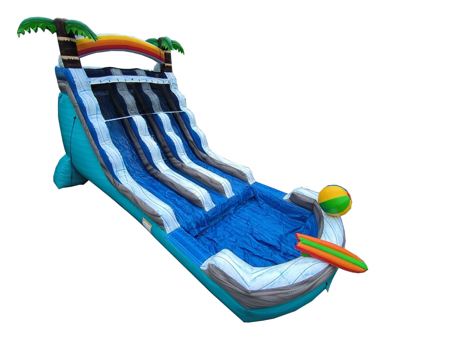 18ft Dual Beach Waterslide – Wet/Dry – Commercial - Strength PVC - InflateO
