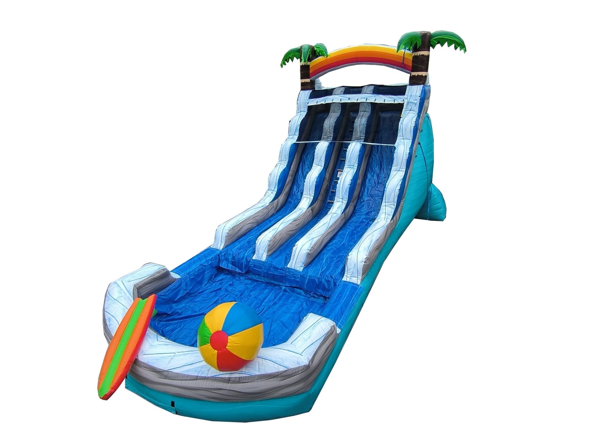 18ft Dual Beach Waterslide – Wet/Dry – Commercial - Strength PVC - InflateO