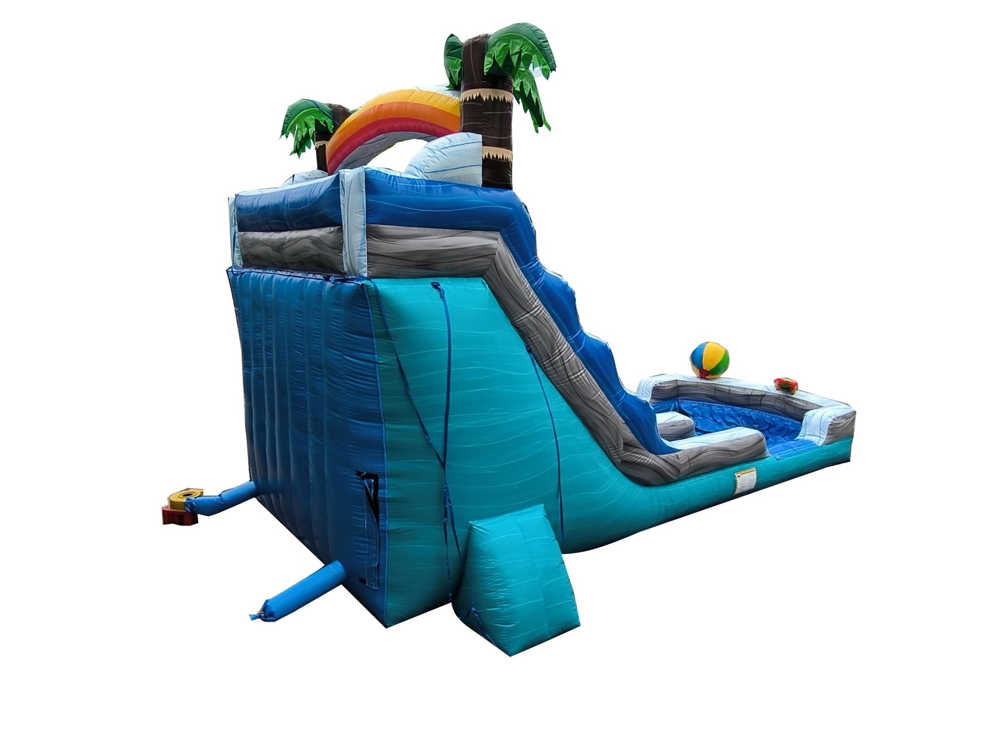 18ft Dual Beach Waterslide – Wet/Dry – Commercial - Strength PVC - InflateO