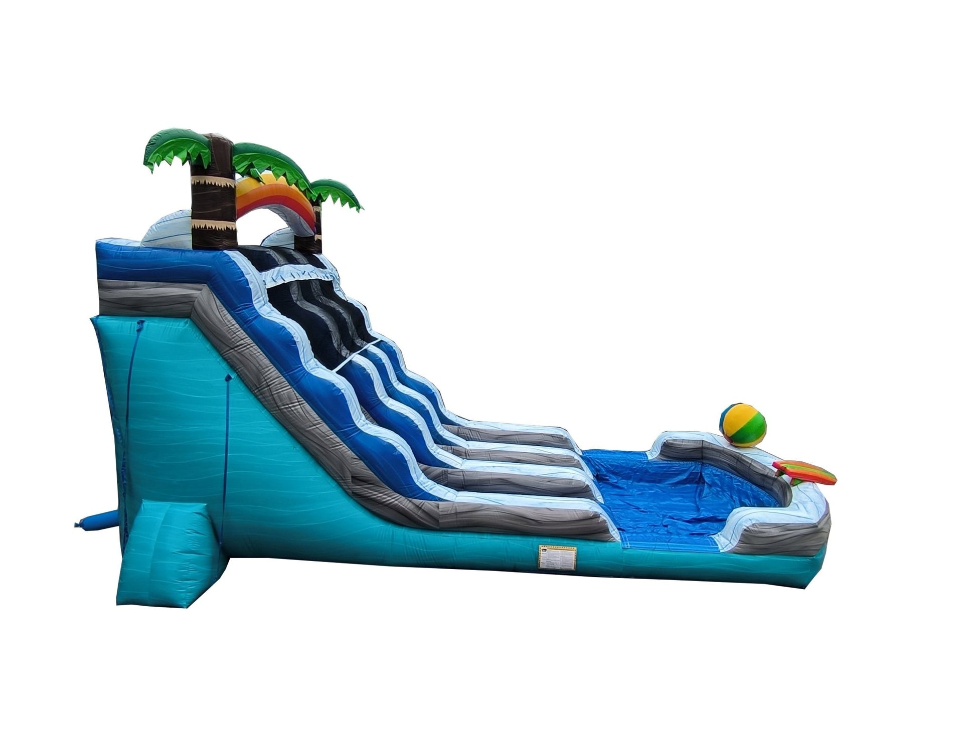 18ft Dual Beach Waterslide – Wet/Dry – Commercial - Strength PVC - InflateO
