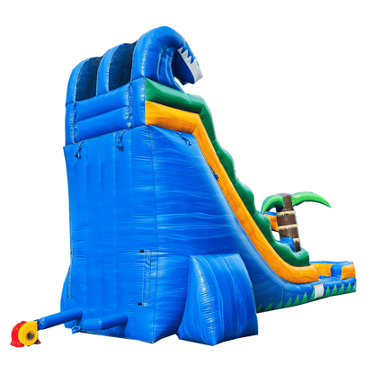 22ft Blue Tropical Waterslide – Wet/Dry – Commercial-Strength PVC