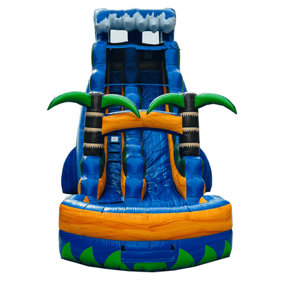 22ft Blue Tropical Waterslide – Wet/Dry – Commercial-Strength PVC