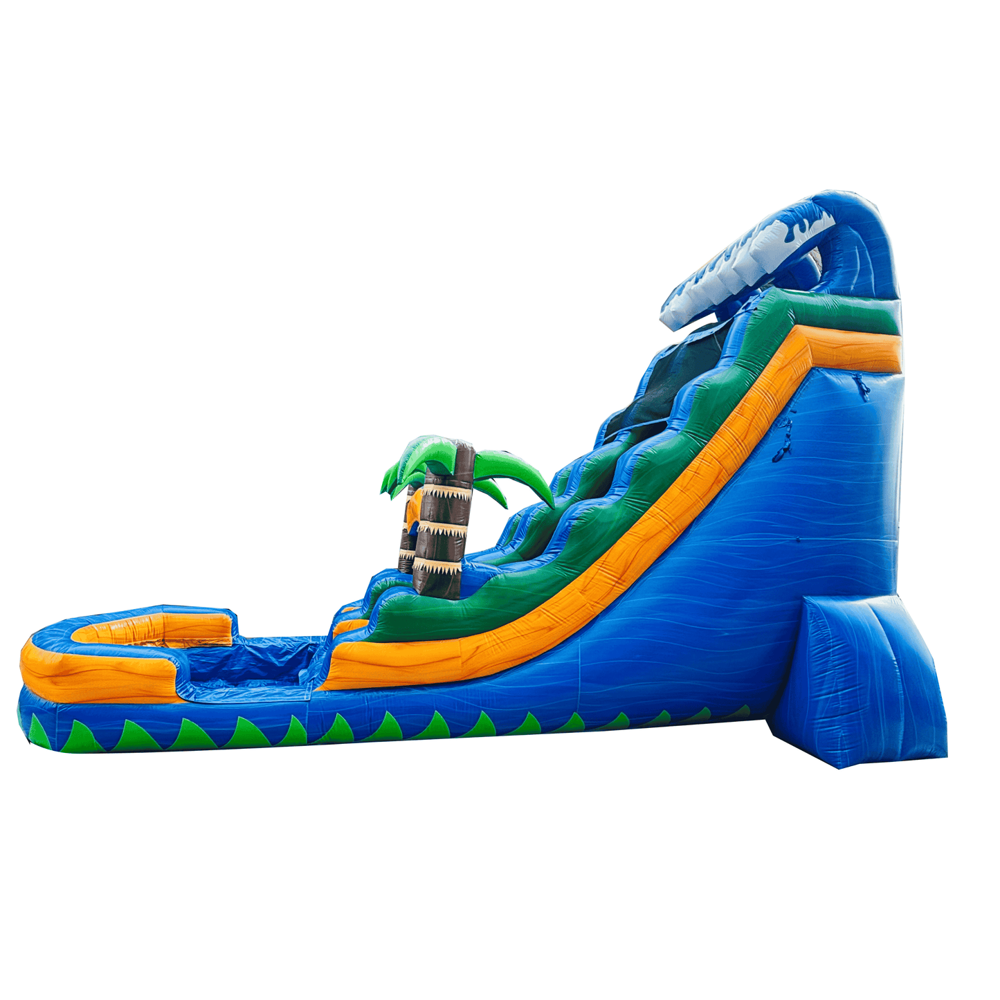 22ft Blue Tropical Waterslide – Wet/Dry – Commercial-Strength PVC