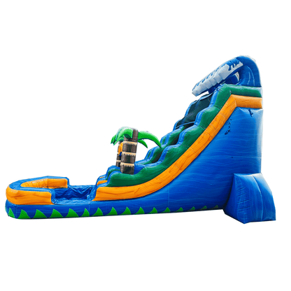 22ft Blue Tropical Waterslide – Wet/Dry – Commercial-Strength PVC