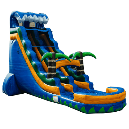 22ft Blue Tropical Waterslide – Wet/Dry – Commercial-Strength PVC