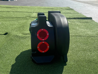 Air outlet side of the inflatable blower with the 5.7 by 5 inch outlet