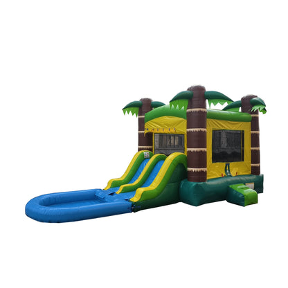 Tropical Combo – Wet/Dry with Pool – Commercial - Strength PVC - InflateO