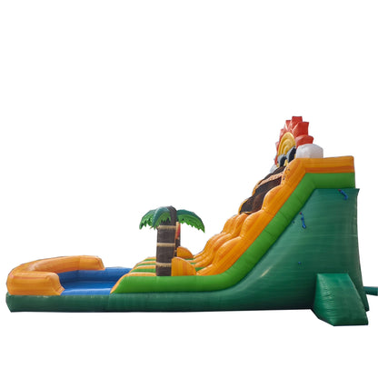 18ft Dual Tropical Sun Waterslide – Wet/Dry – Commercial - Strength PVC - InflateO