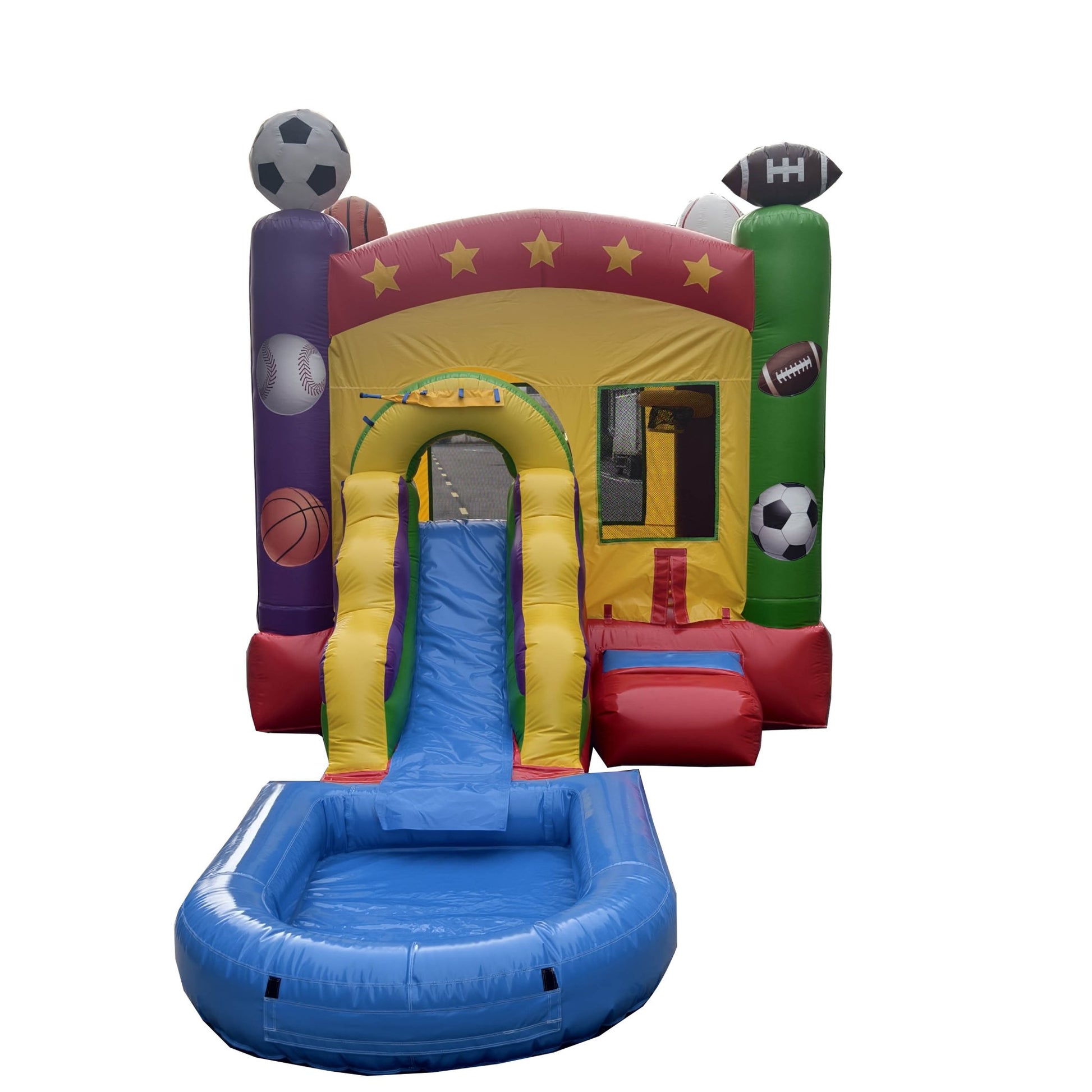 Sports Theme Combo - Wet/Dry with Pool – Commercial - Strength PVC - InflateO