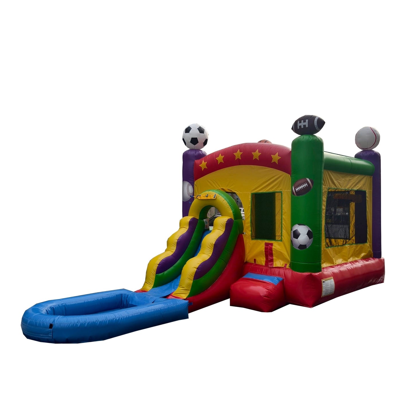 Sports Theme Combo - Wet/Dry with Pool – Commercial - Strength PVC - InflateO