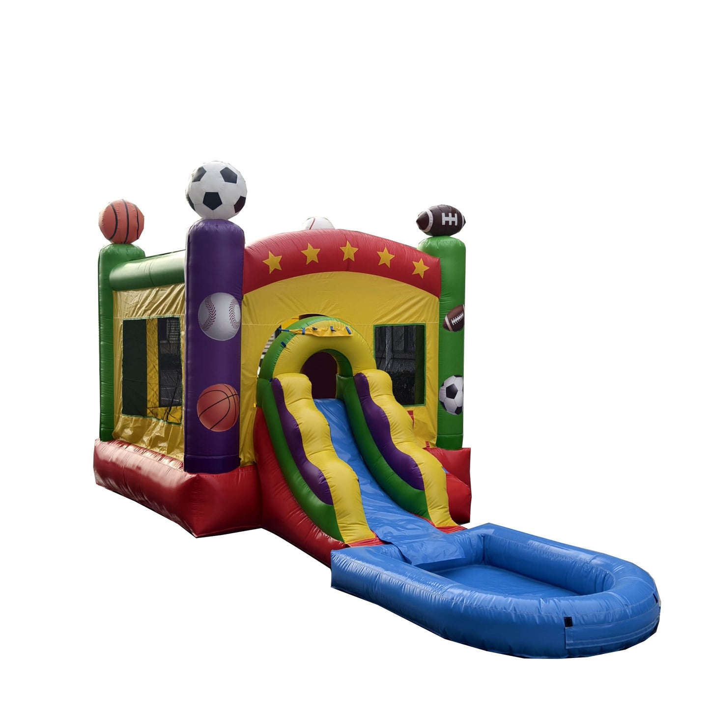 Sports Theme Combo - Wet/Dry with Pool – Commercial - Strength PVC - InflateO